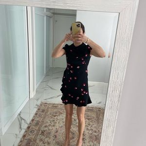 Black flora mini Dress